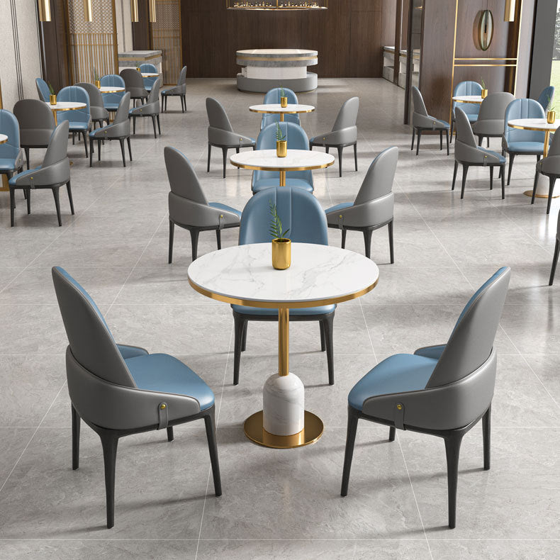 Glamstil Faux Marmor Dining Set rund 1/4/5 Stücke Ess -Set