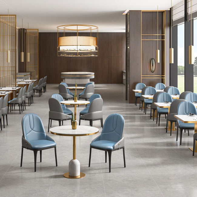 Glamstil Faux Marmor Dining Set rund 1/4/5 Stücke Ess -Set