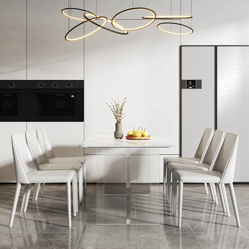 Ensemble de table rectangle de style contemporain 1/4/7 pièces Pièces Ensemble de restauration pour la cuisine