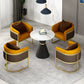 Glam Sintered Stone Dining Set Round 1/2/5 Pieces Dining Table Set for Home Use