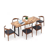 Ensemble de table en bois rectangle de style industrie