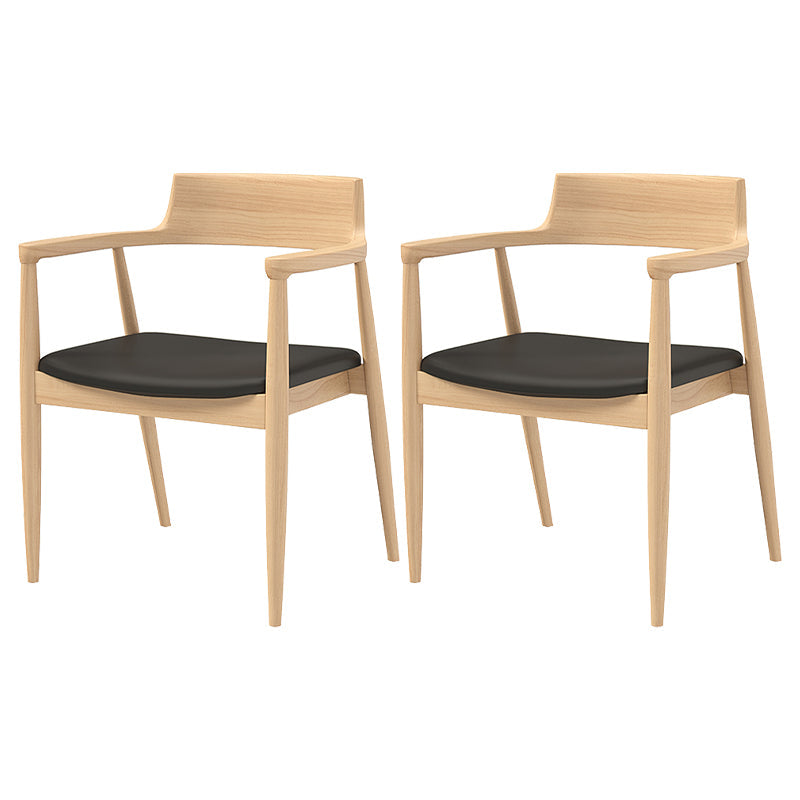 1/2/4/5/7 Pieces Rectangle Dining Set Solid Wood Dining Table with Wooden Chairs 2 Black Chairs Clearhalo 'Dining Room Sets' 'Dining Tables & Seating' 'dining_room_set' 'furn' 'furn_dining_room_set' 'Furniture' 'Kitchen & Dining Furniture' 6093945