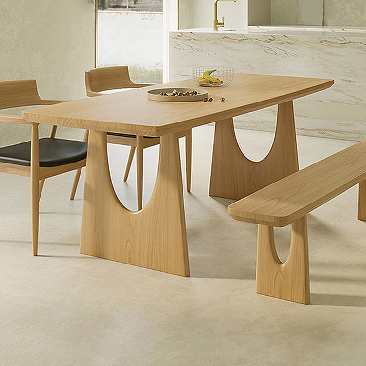 1/2/4/5/7 Pieces Rectangle Dining Set Solid Wood Dining Table with Wooden Chairs Clearhalo 'Dining Room Sets' 'Dining Tables & Seating' 'dining_room_set' 'furn' 'furn_dining_room_set' 'Furniture' 'Kitchen & Dining Furniture' 6093946