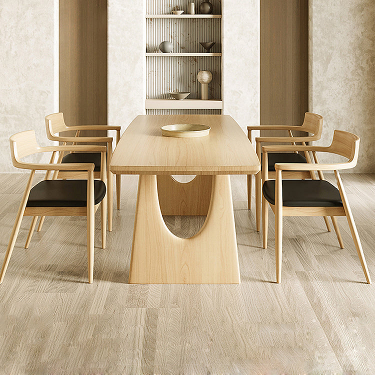 1/2/4/5/7 Pieces Rectangle Dining Set Solid Wood Dining Table with Wooden Chairs 5 Pieces: Table, 4 Chairs Clearhalo 'Dining Room Sets' 'Dining Tables & Seating' 'dining_room_set' 'furn' 'furn_dining_room_set' 'Furniture' 'Kitchen & Dining Furniture' 6093949
