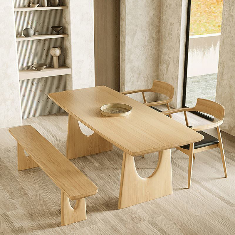 1/2/4/5/7 Pieces Rectangle Dining Set Solid Wood Dining Table with Wooden Chairs Clearhalo 'Dining Room Sets' 'Dining Tables & Seating' 'dining_room_set' 'furn' 'furn_dining_room_set' 'Furniture' 'Kitchen & Dining Furniture' 6093954