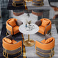 Glam Style Sintered Stone Dining Set Round 1/4/5 Pieces Dining Table Set for Home Use