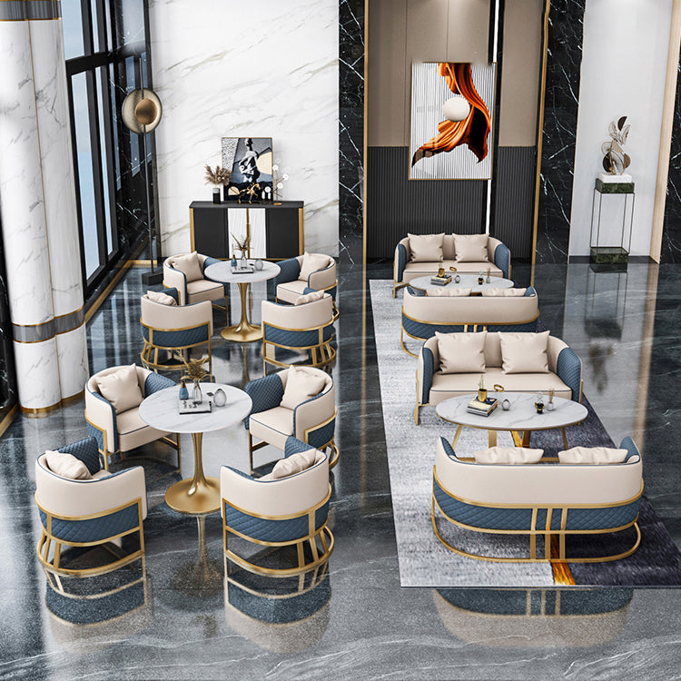 Glam Style Sintered Stone Dining Set Round 1/4/5 Pieces Dining Table Set for Home Use