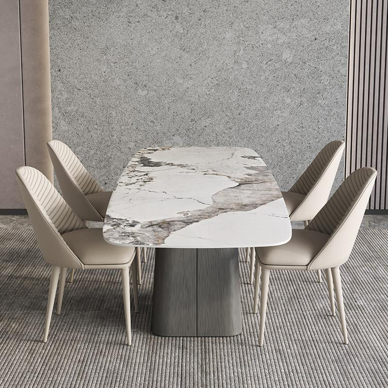 Contemporary Style Rectangle Table Set 1/4/5/7 Pieces Dining Set for Kitchen