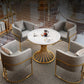 Glam Style Sintered Stone Dining Set Round 1/5 Pieces Dining Table Set for Home Use