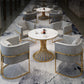 Glam Style Sintered Stone Dining Set Round 1/5 Pieces Dining Table Set for Home Use