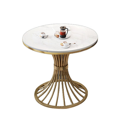 Glam Style Sintered Stone Dining Set Round 1/5 Pieces Dining Table Set for Home Use