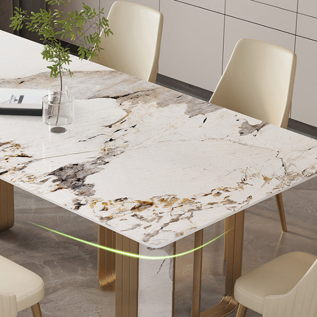 Glam -stijl rechthoekige tafel ingesteld 1/4/5/7 stukken dinerset voor keuken