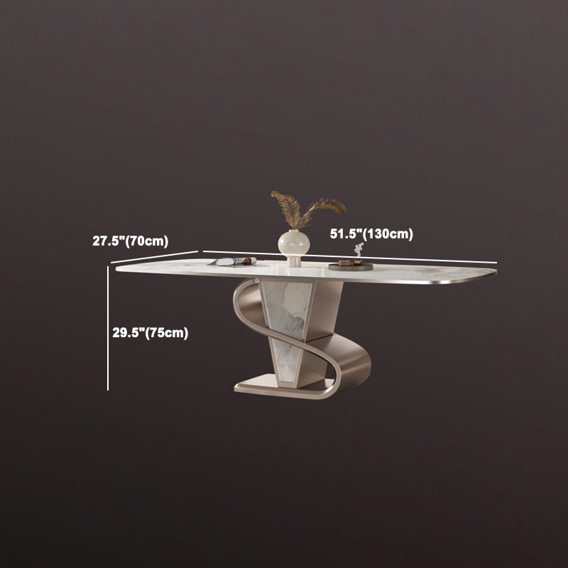 Designer Style 1/4/5/6/7/9 Pieces Dining Table Set Rectangle Sintered Stone Top Table Set Clearhalo 'Dining Room Sets' 'Dining Tables & Seating' 'dining_room_set' 'furn' 'furn_dining_room_set' 'Furniture' 'Kitchen & Dining Furniture' 6094084