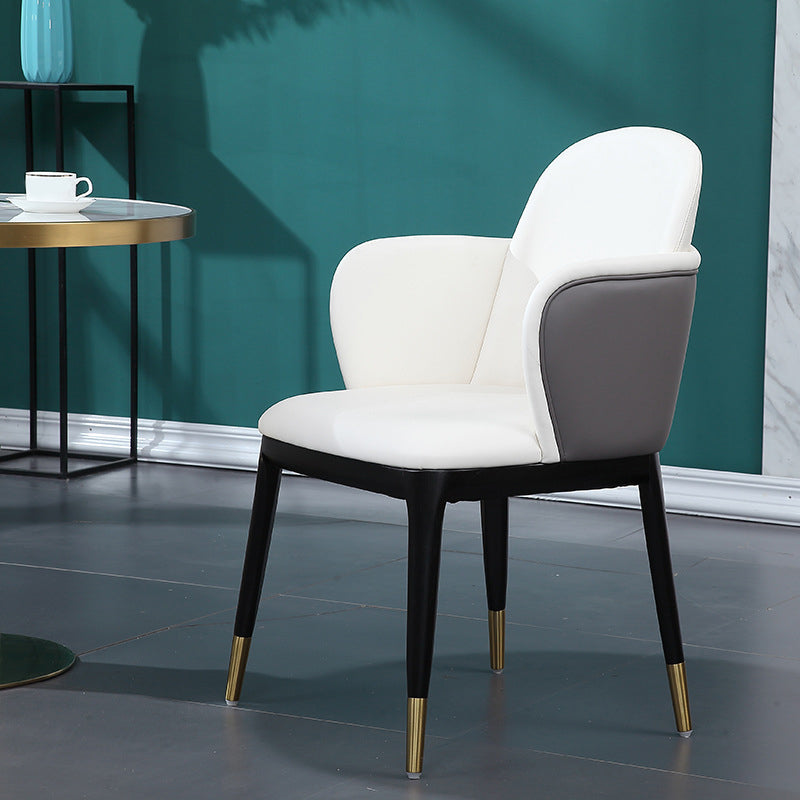 Round 1/5 Pieces Dining Set Glam Style Faux Marble Dining Set for Home Use 1 White Chair Clearhalo 'Dining Room Sets' 'Dining Tables & Seating' 'dining_room_set' 'furn' 'furn_dining_room_set' 'Furniture' 'Kitchen & Dining Furniture' 6094106