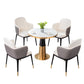 Round 1/5 Pieces Dining Set Glam Style Faux Marble Dining Set for Home Use Clearhalo 'Dining Room Sets' 'Dining Tables & Seating' 'dining_room_set' 'furn' 'furn_dining_room_set' 'Furniture' 'Kitchen & Dining Furniture' 6094107