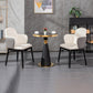 Round 1/5 Pieces Dining Set Glam Style Faux Marble Dining Set for Home Use Clearhalo 'Dining Room Sets' 'Dining Tables & Seating' 'dining_room_set' 'furn' 'furn_dining_room_set' 'Furniture' 'Kitchen & Dining Furniture' 6094113
