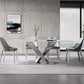 1/4/5/6 Pieces Rectangle Dining Set Sintered Stone Top Dining Table with Leather Chairs