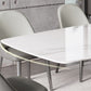 1/4/5/6 Pieces Rectangle Dining Set Sintered Stone Top Dining Table with Leather Chairs