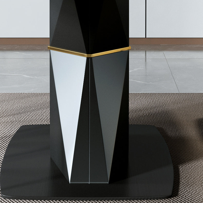 デザイナースタイル1/4/5/7ピース長方形ダイニングセット焼結ストーントップダイナテーブルセット