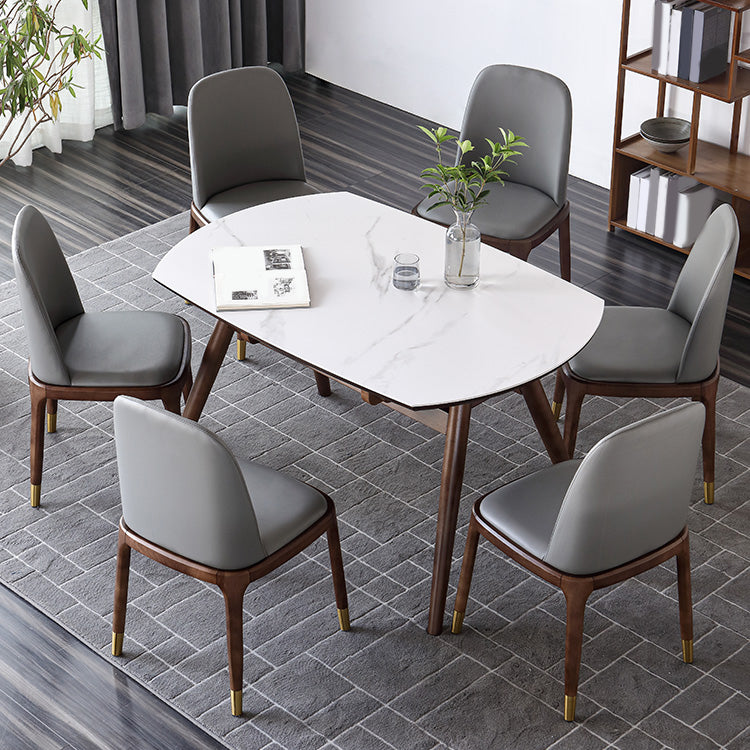 Moderne stijl gesinterde stenen eetgelegenheid hout 1/2/4/5/7 stukken eetgelegenheden voor eetruimtes