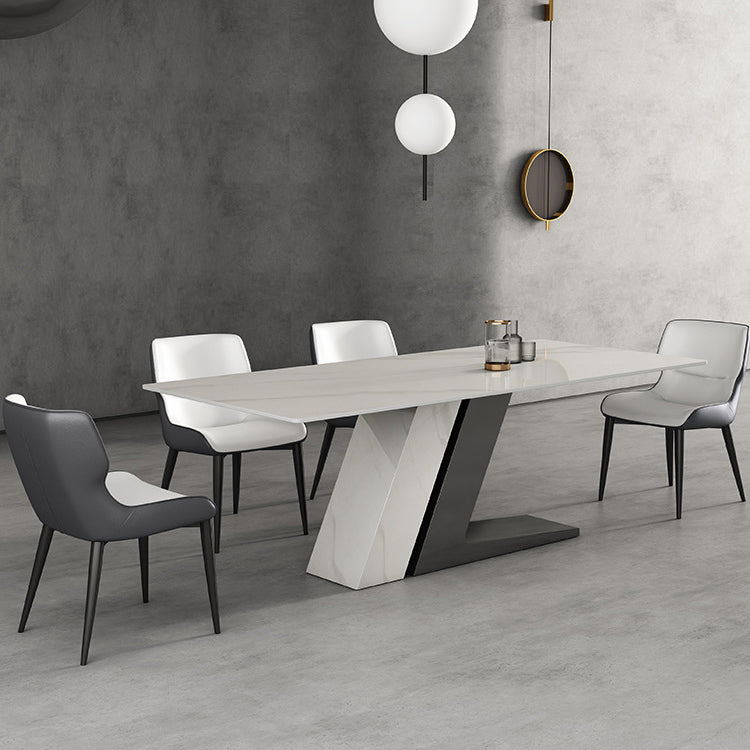 Rectangle Dining Set 1/4/5/7 Pieces Modern Sintered Stone Top Dinette Table Set Clearhalo 'Dining Room Sets' 'Dining Tables & Seating' 'dining_room_set' 'furn' 'furn_dining_room_set' 'Furniture' 'Kitchen & Dining Furniture' 6094234