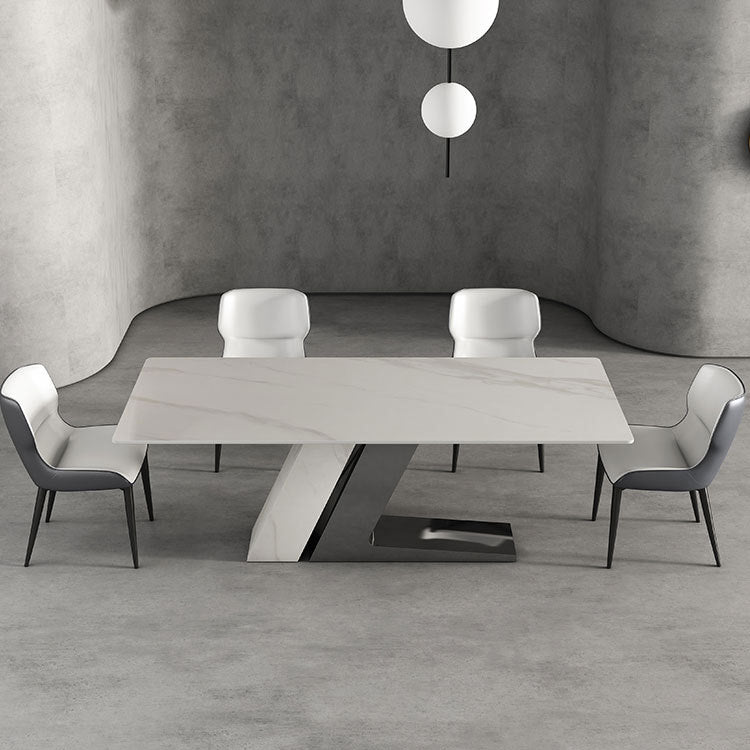Rectangle Dining Set 1/4/5/7 Pieces Modern Sintered Stone Top Dinette Table Set Clearhalo 'Dining Room Sets' 'Dining Tables & Seating' 'dining_room_set' 'furn' 'furn_dining_room_set' 'Furniture' 'Kitchen & Dining Furniture' 6094242