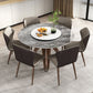 Modern Style Sintered Stone Dining Set Round 1/4/7 Pieces Dining Set for Home Use 7 Pieces: Table, 6 Grey Chairs Clearhalo 'Dining Room Sets' 'Dining Tables & Seating' 'dining_room_set' 'furn' 'furn_dining_room_set' 'Furniture' 'Kitchen & Dining Furniture' 6094248