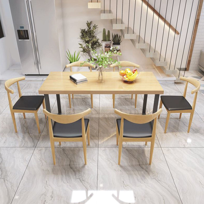 Industrieller Esstisch Set 1/5/7 Stücke fester Holz Esstisch mit Stühlen