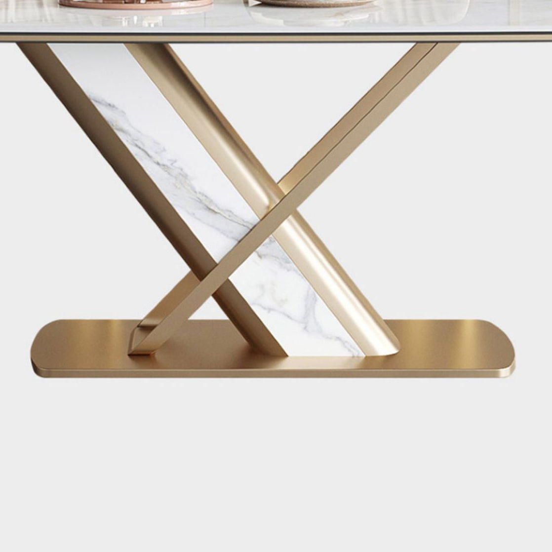 デザイナースタイル1/4/5/6/7ピース長方形ダイニングセット焼結ストーントップダイニングテーブルセット