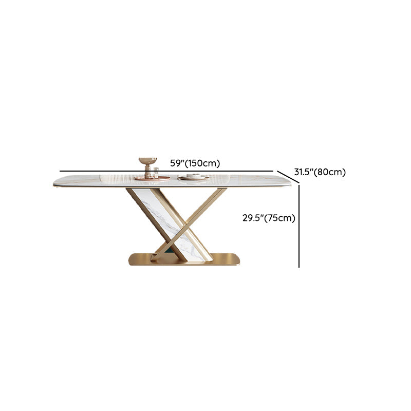 デザイナースタイル1/4/5/6/7ピース長方形ダイニングセット焼結ストーントップダイニングテーブルセット