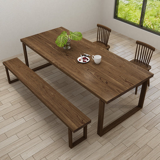Moderna 1/4/5 Piezas Juego de comedor Rectángulo Mesa de comedor de madera para comedor