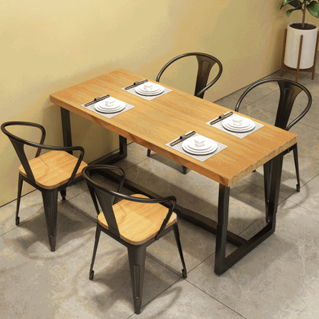 Juego de mesa de madera rectangular industrial 1/2/5 piezas de comedor para cocina