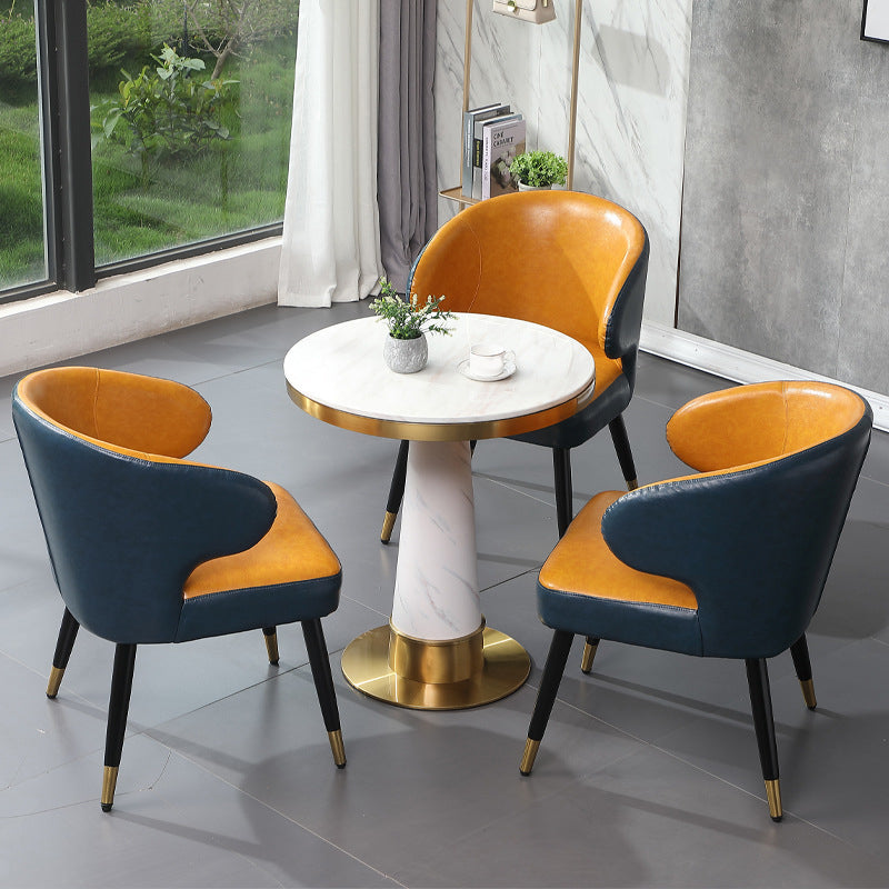 Round 1/3/4 stukken Dinerset Glam Style Faux Marble Dining Set voor thuisgebruik