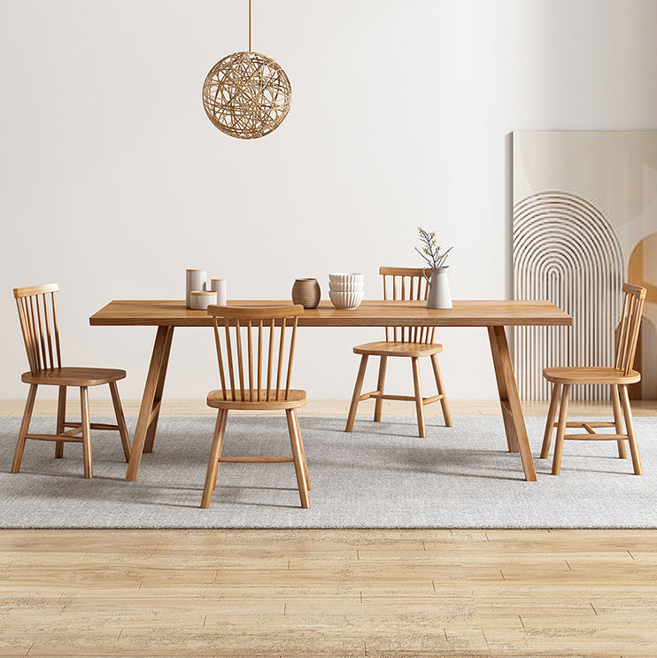 Modern Style Rectangle Wooden Table Set 1/2/5/7 Pieces Dining Set for Kitchen