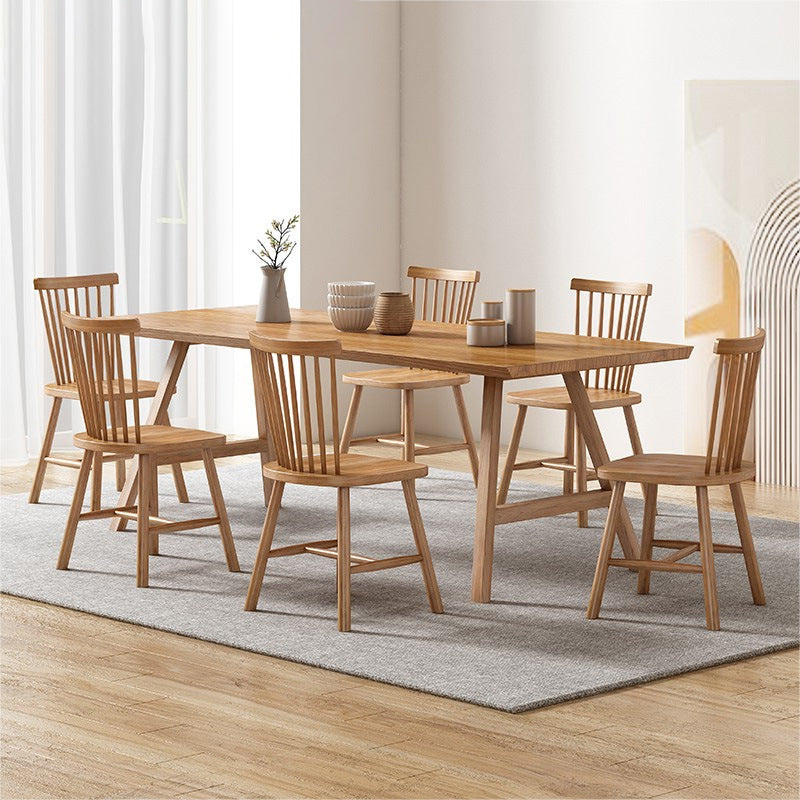 Modern Style Rectangle Wooden Table Set 1/2/5/7 Pieces Dining Set for Kitchen