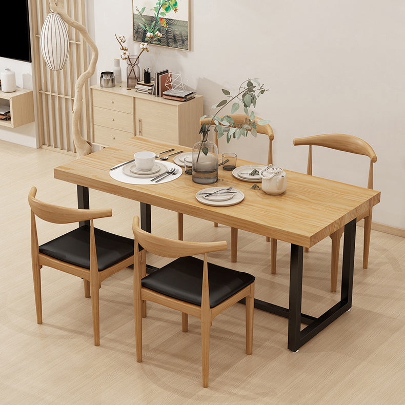 Industrial Solid Wood Dining Table Set 1/5/7 Pieces Dining Set Clearhalo 'Dining Room Sets' 'Dining Tables & Seating' 'dining_room_set' 'furn' 'furn_dining_room_set' 'Furniture' 'Kitchen & Dining Furniture' 6094487