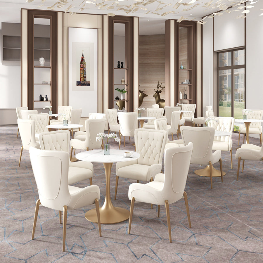 Moderne 1/5 Stücke Essberg runden Stein Esstisch für Esszimmercafé