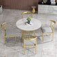 Moderna Mesa de comedor de piedra redonda de 1/5 piezas para tiendas de té de leche