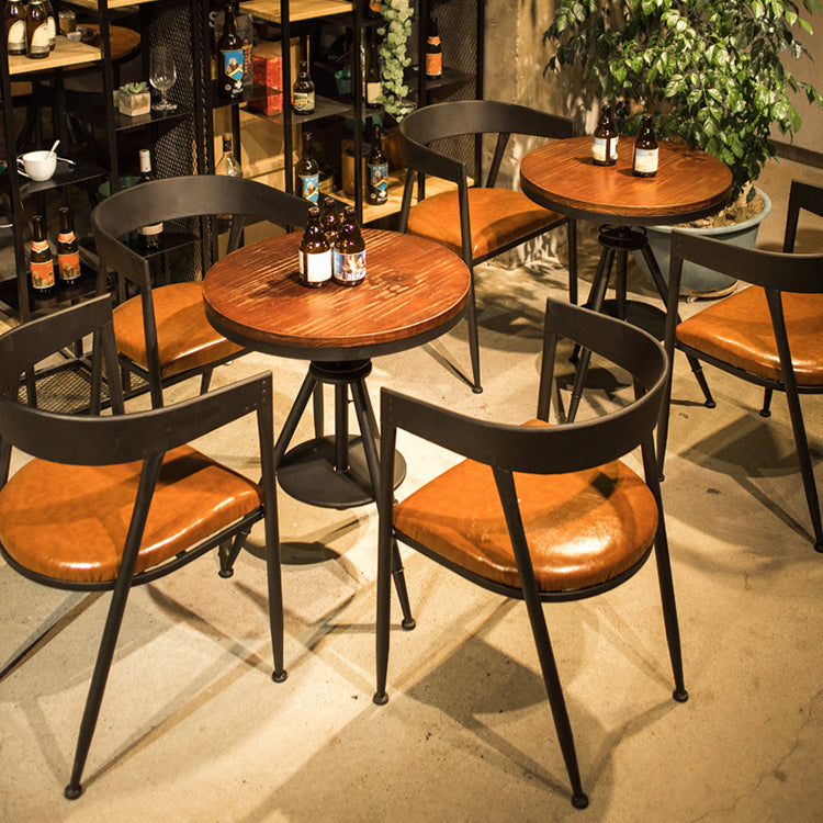 Modern 1/3/5 stukken Dinerset rond dennenhout eettafel voor binnen