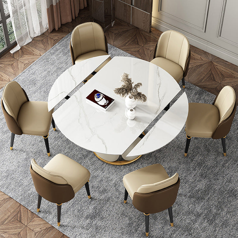 Modern 1/4/7 Pieces Dining Set Round Stone Dining Table for Dining Room