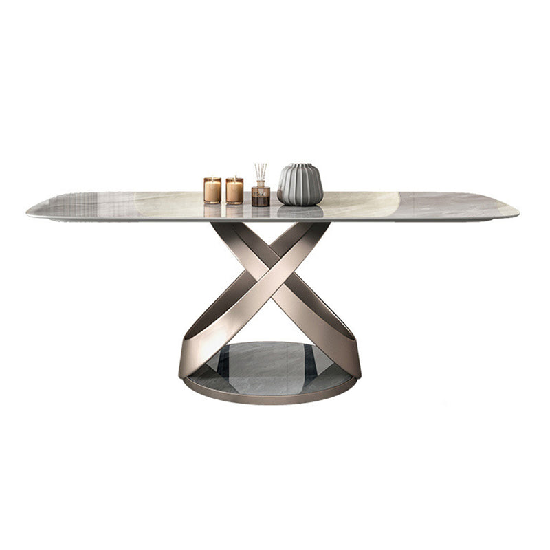 デザイナースタイルの長方形ダイニングセット1/4/5/6ピース焼結ストーントップダイナーテーブルセット