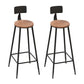 Industrial Metal Counter-height Stool Footrest Low Back Outdoor Counter Bar Stool in Black 2 Piece Set Round Clearhalo 'Bar Furniture' 'Bar Stools' 'bar_stools' 'furn' 'furn_bar_stools' 'Furniture' 'Kitchen & Dining Furniture' 6094739