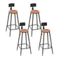 Industrial Metal Counter-height Stool Footrest Low Back Outdoor Counter Bar Stool in Black 4 Piece Set Round Clearhalo 'Bar Furniture' 'Bar Stools' 'bar_stools' 'furn' 'furn_bar_stools' 'Furniture' 'Kitchen & Dining Furniture' 6094740