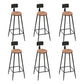 Industrial Metal Counter-height Stool Footrest Low Back Outdoor Counter Bar Stool in Black 6 Piece Set Round Clearhalo 'Bar Furniture' 'Bar Stools' 'bar_stools' 'furn' 'furn_bar_stools' 'Furniture' 'Kitchen & Dining Furniture' 6094742