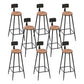 Industrial Metal Counter-height Stool Footrest Low Back Outdoor Counter Bar Stool in Black 8 Piece Set Round Clearhalo 'Bar Furniture' 'Bar Stools' 'bar_stools' 'furn' 'furn_bar_stools' 'Furniture' 'Kitchen & Dining Furniture' 6094744
