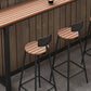 Industrial Metal Counter-height Stool Footrest Low Back Outdoor Counter Bar Stool in Black Clearhalo 'Bar Furniture' 'Bar Stools' 'bar_stools' 'furn' 'furn_bar_stools' 'Furniture' 'Kitchen & Dining Furniture' 6094746