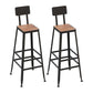 Industrial Metal Counter-height Stool Footrest Low Back Outdoor Counter Bar Stool in Black 2 Piece Set Square Clearhalo 'Bar Furniture' 'Bar Stools' 'bar_stools' 'furn' 'furn_bar_stools' 'Furniture' 'Kitchen & Dining Furniture' 6094749