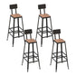 Industrial Metal Counter-height Stool Footrest Low Back Outdoor Counter Bar Stool in Black 4 Piece Set Square Clearhalo 'Bar Furniture' 'Bar Stools' 'bar_stools' 'furn' 'furn_bar_stools' 'Furniture' 'Kitchen & Dining Furniture' 6094751