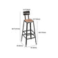 Industrial Metal Counter-height Stool Footrest Low Back Outdoor Counter Bar Stool in Black Clearhalo 'Bar Furniture' 'Bar Stools' 'bar_stools' 'furn' 'furn_bar_stools' 'Furniture' 'Kitchen & Dining Furniture' 6094761