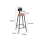 Industrial Metal Counter-height Stool Footrest Low Back Outdoor Counter Bar Stool in Black Clearhalo 'Bar Furniture' 'Bar Stools' 'bar_stools' 'furn' 'furn_bar_stools' 'Furniture' 'Kitchen & Dining Furniture' 6094762